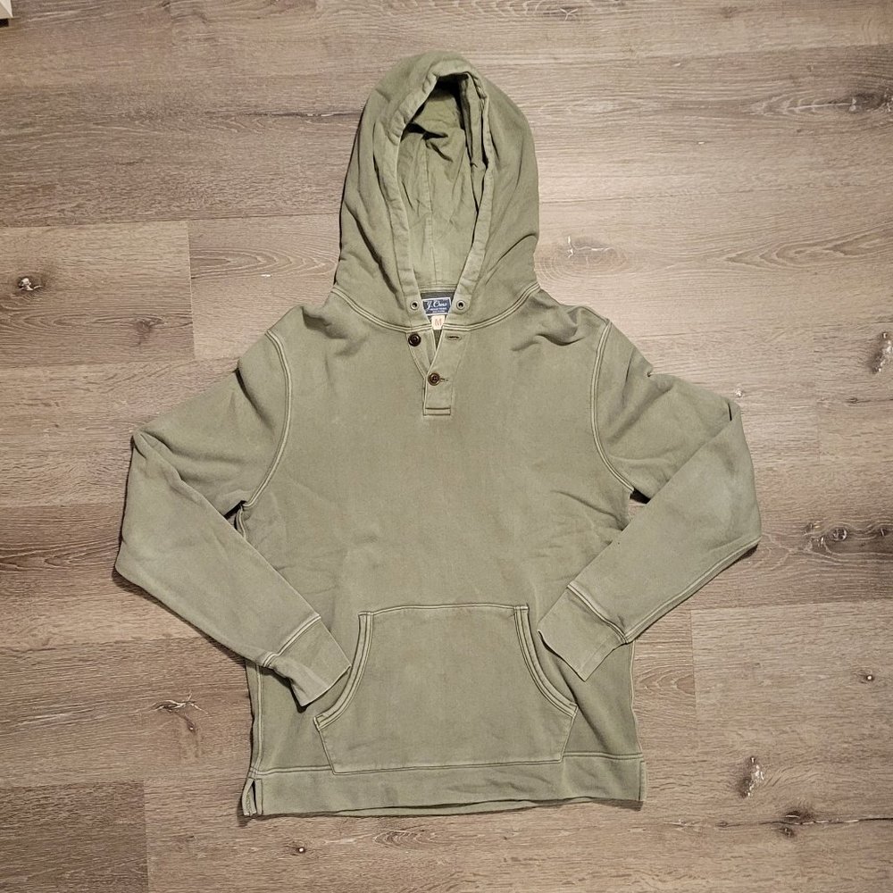 J. Crew Vintage Fleece Henley Hoodie - Men's M